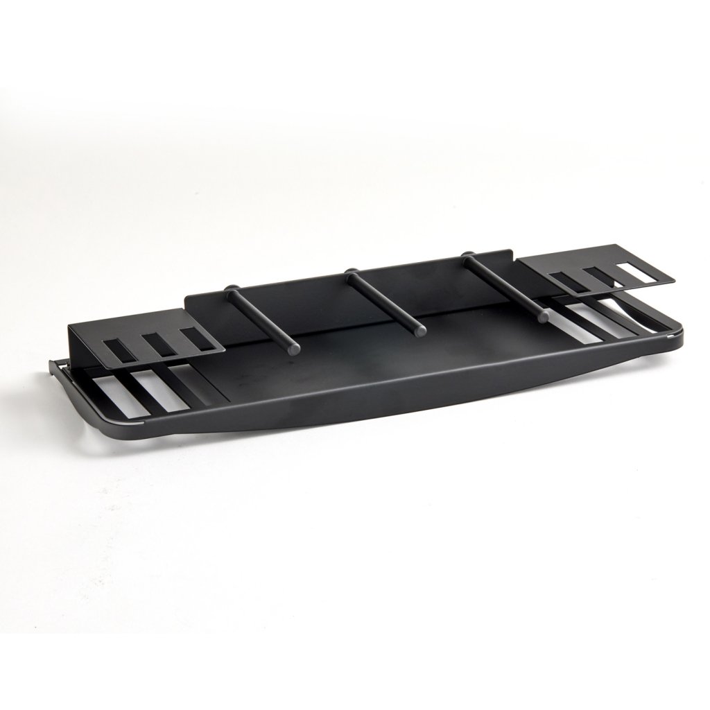Etagère porte tasse en acier pour barre de crédence 9710N, 9720N, 9730N, 9740N - finition noir mat - L.400mm