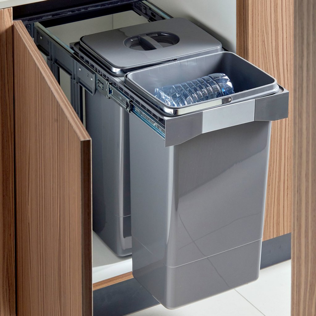 Poubelle sous-évier MSA 9074 couvercles amovibles