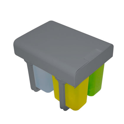 Poubelle tri 3 bacs 32 L MSA seaux colorés pour meuble de 400 mm