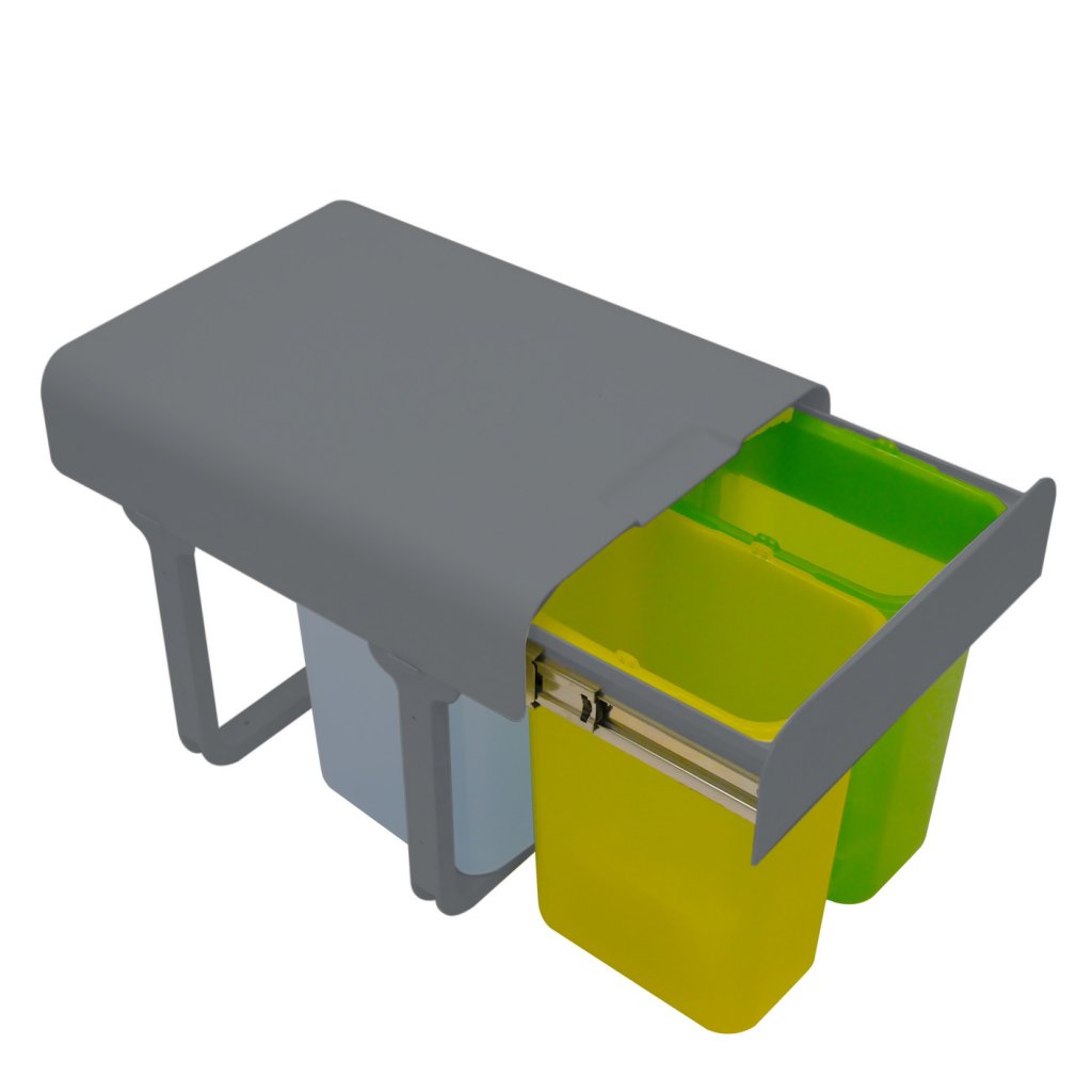 Poubelle MSA 9205 seaux vert et jaune
