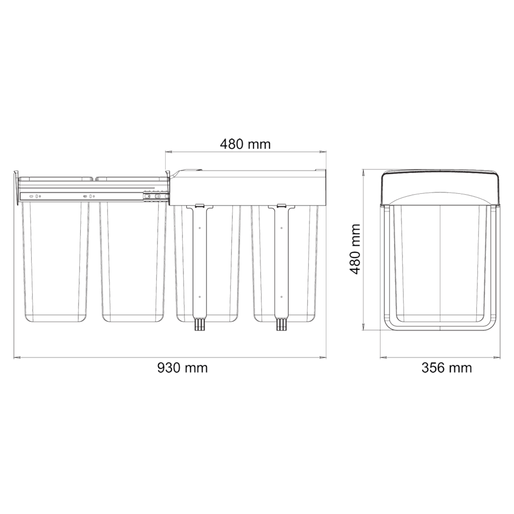 Poubelle de tri 2 bacs 40 L (9220), vue 4