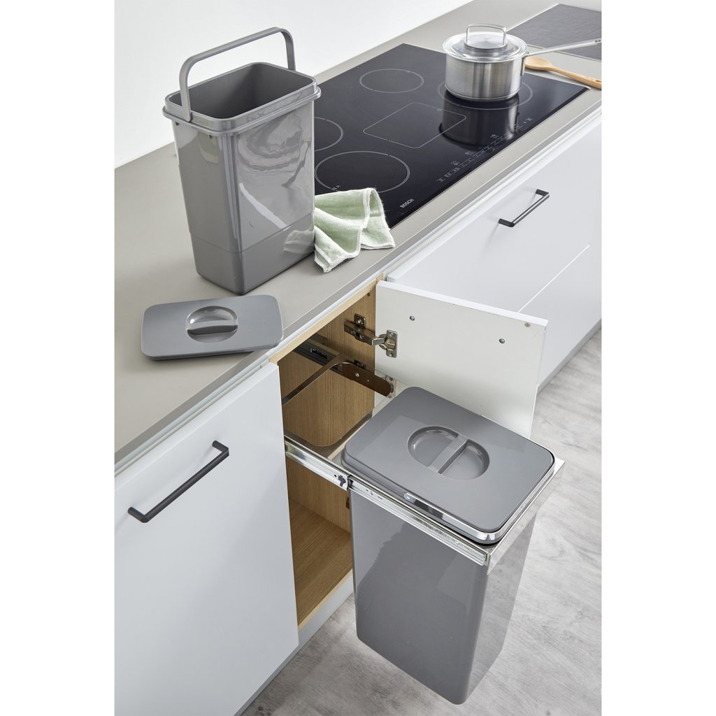 Poubelle MSA 9294 seaux 26 L et 7 L gris orion