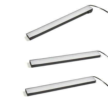 Kit de 3 profils LED (250 x 31 x 13) dont 1 avec interrupteur et 1 convertisseur - finition noir mat - puissance 2,2W / 170lm - 12VDC - 3000K