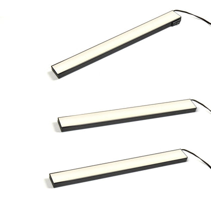 Kit de 3 profils LED (250 x 31 x 13) dont 1 avec interrupteur et 1 convertisseur - finition noir mat - puissance 2,2W / 170lm - 12VDC - 4000K