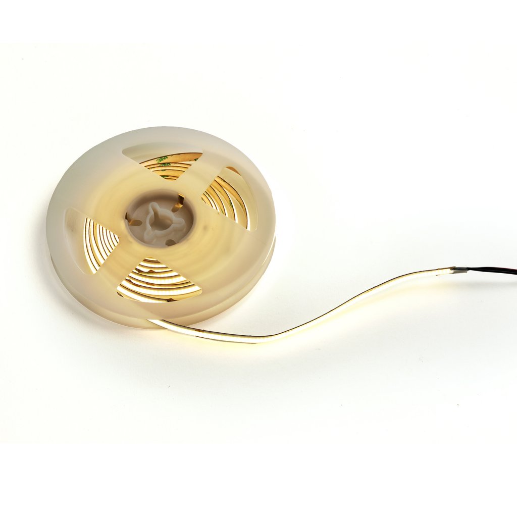 Kit LED COB flexible en rouleau de 2,5m avec son convertisseur 15W et son câble d'alimentation de 1m - 3000K (blanc chaud) -5W/m