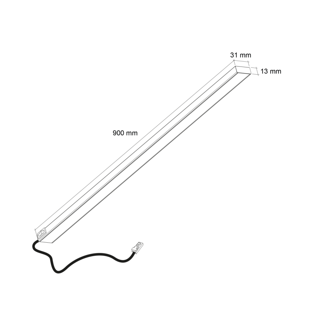Réglette LED MSA L3900 finition inox brossé