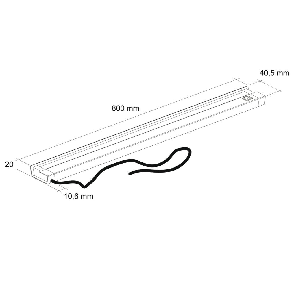 Réglette LED INSERT MSA L6008 sous meuble haut
