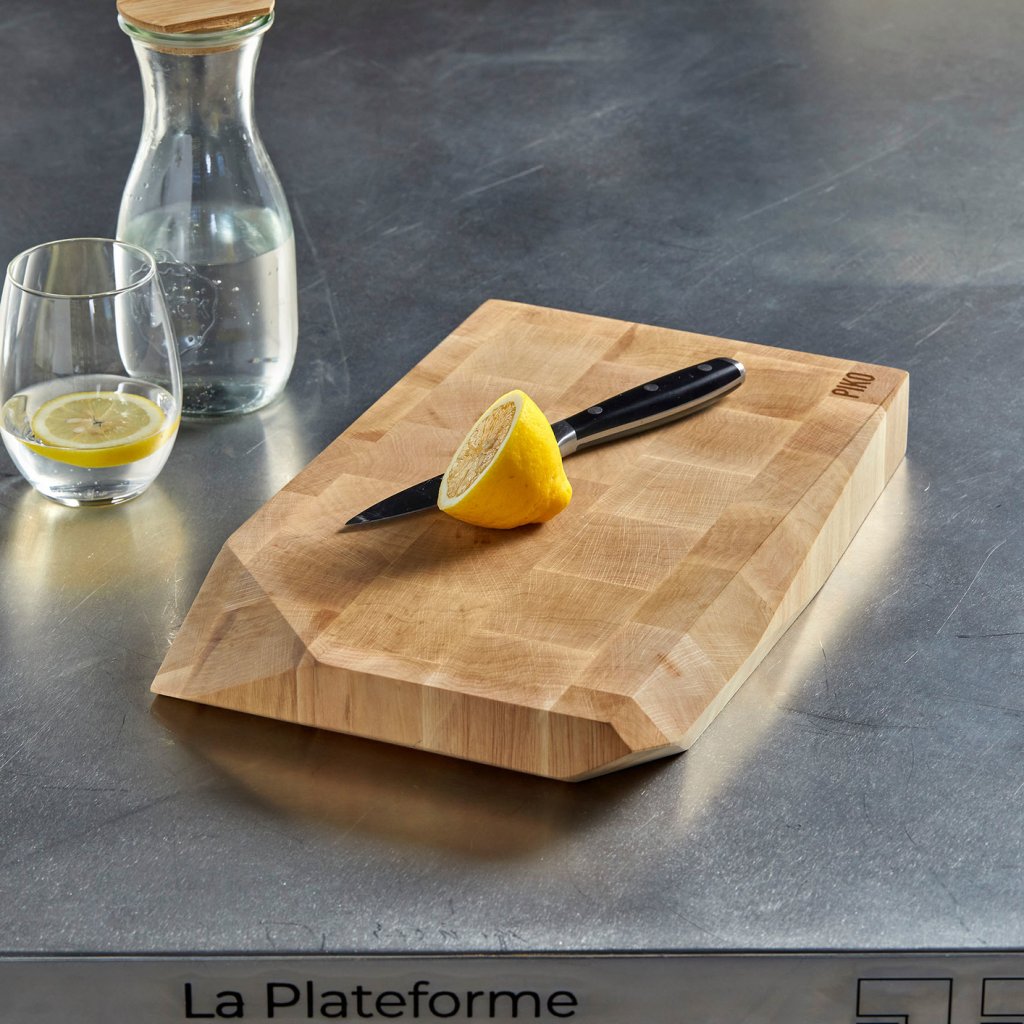 Petit billot 'PIKO' en bois de bout de charme - 340x220x40mm