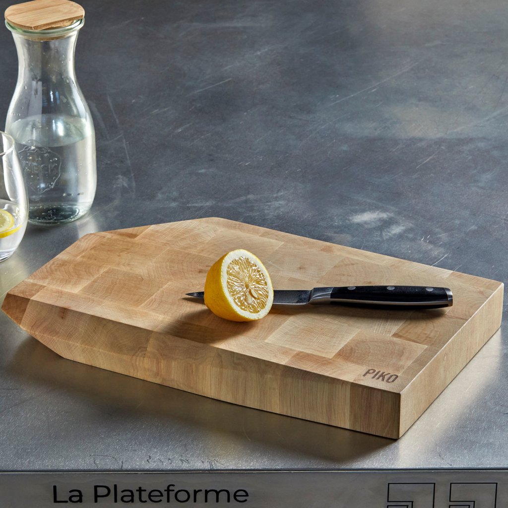 Petit billot 'PIKO' en bois de bout de charme - 340x220x40mm