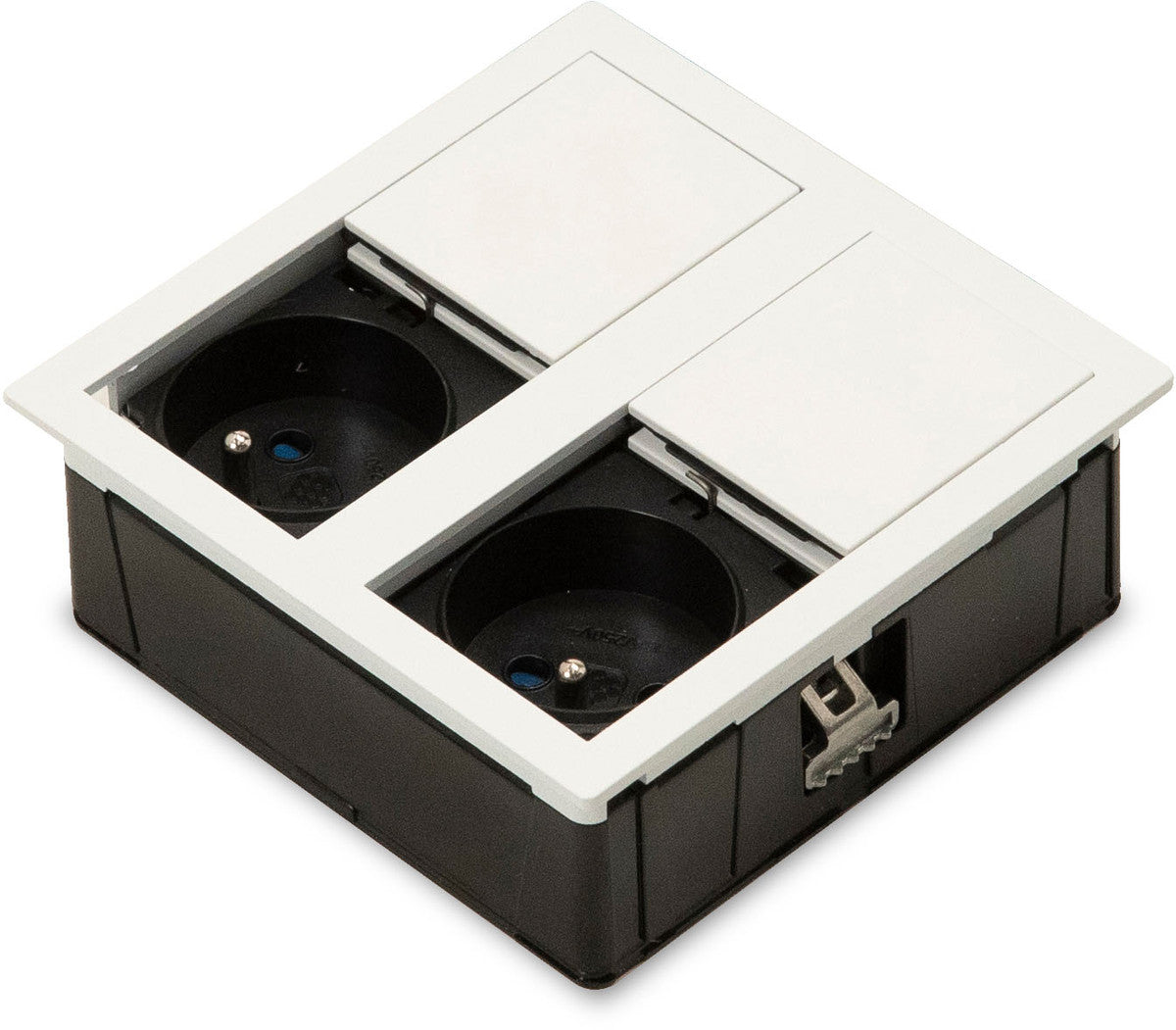 Prise carrée à encastrer TSUNO coloris Blanc 2 prises