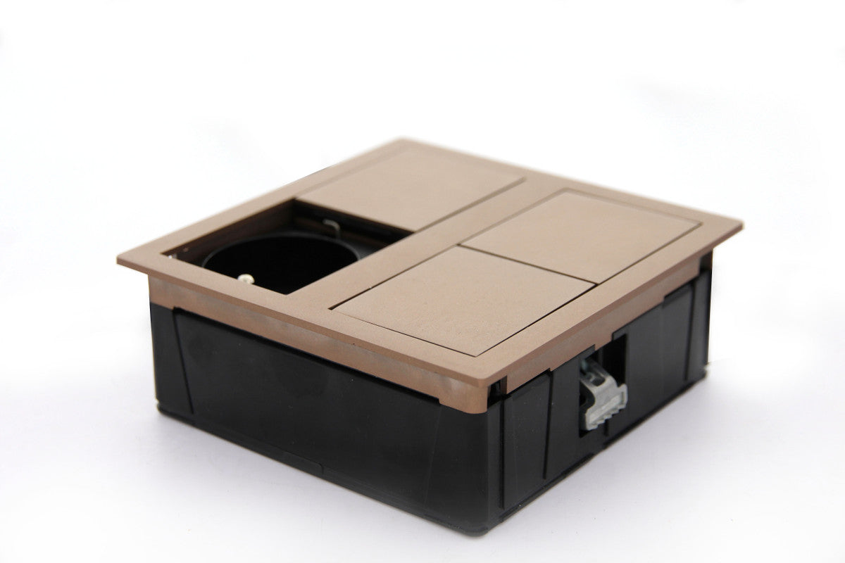 Prise carrée à encastrer TSUNO coloris Doré 2 prises