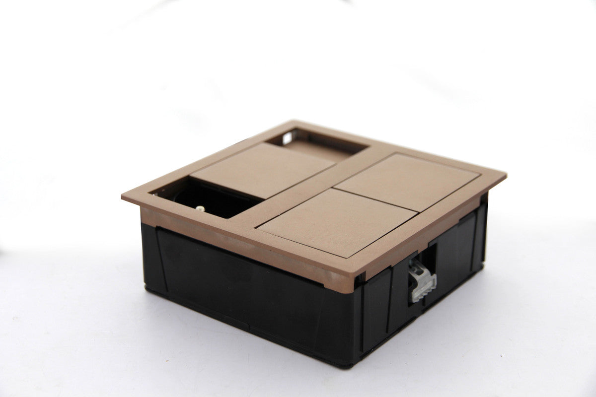 Prise carrée à encastrer TSUNO coloris Doré 2 prises