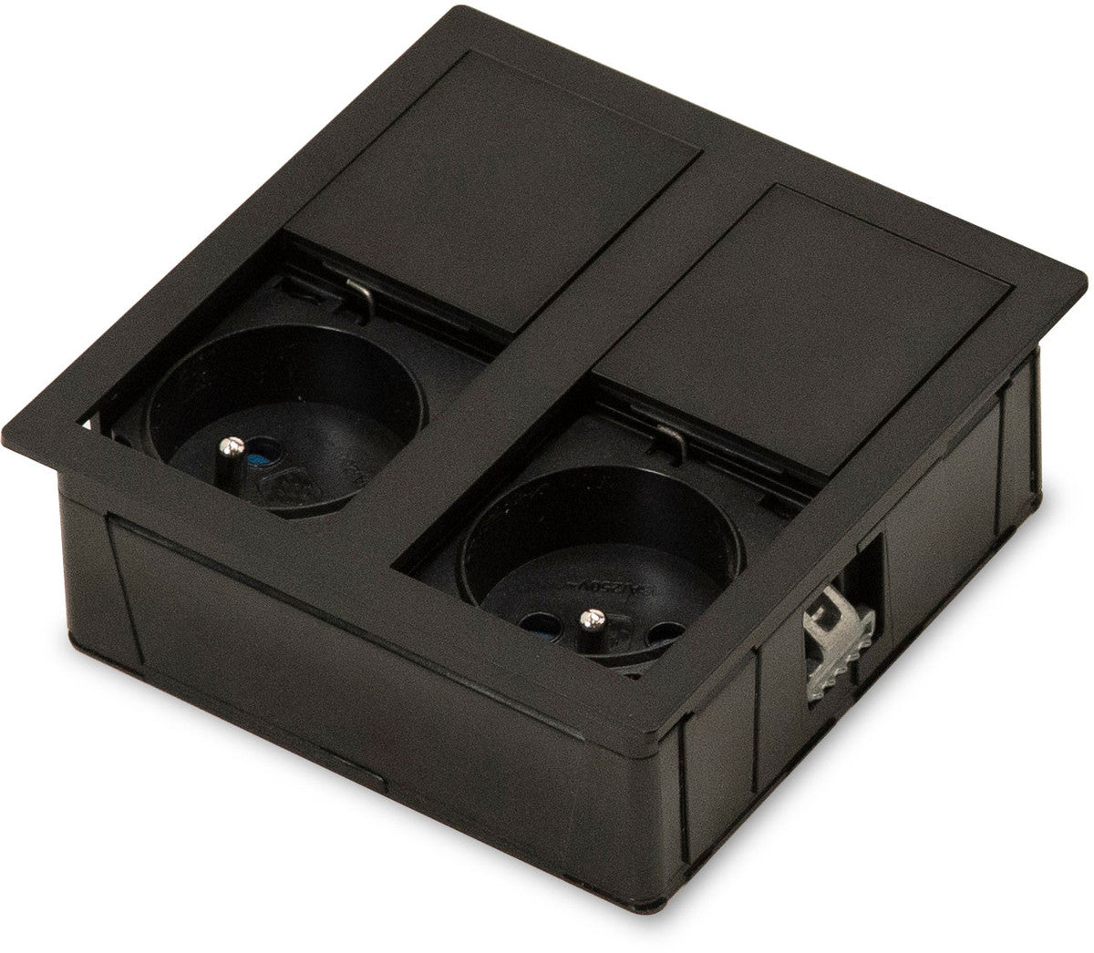 Prise carrée à encastrer TSUNO coloris Noir mat 2 prises