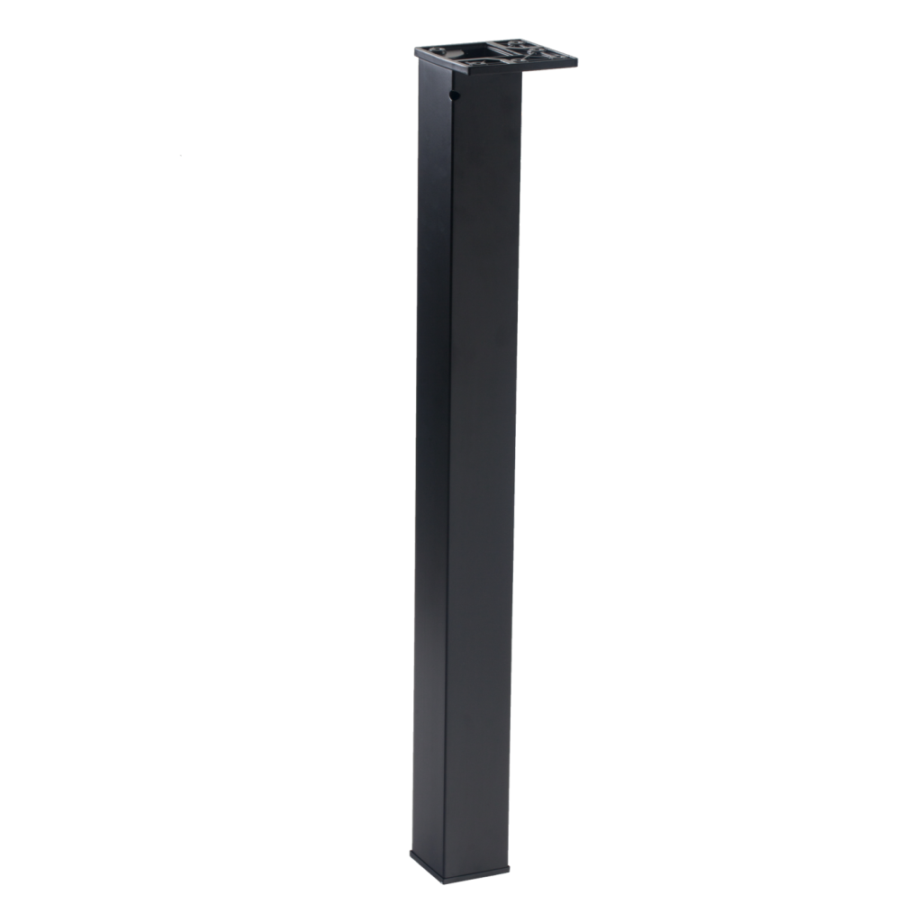 Pied carré de table et de snack en acier - 80 x 80 - H. 1100mm - finition noir mat