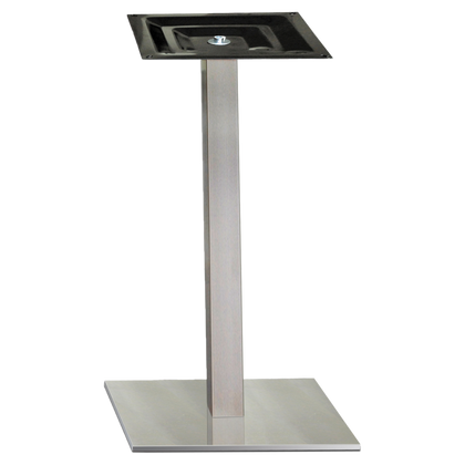 Pied central carré inox brossé H.730mm socle 600mm