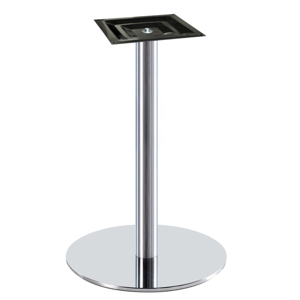 Pied central chrome H. 900 mm socle 600 mm