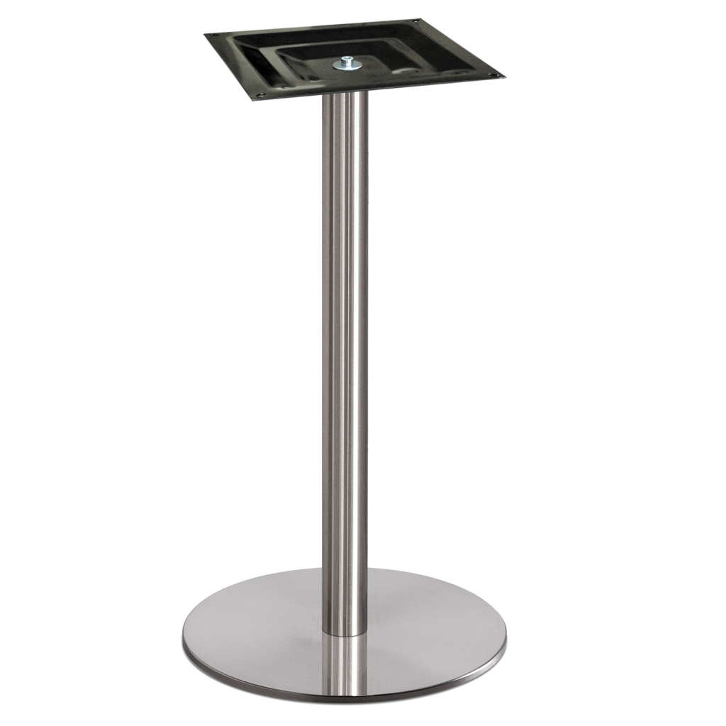 Pied central rond inox brossé H.870mm socle 440mm