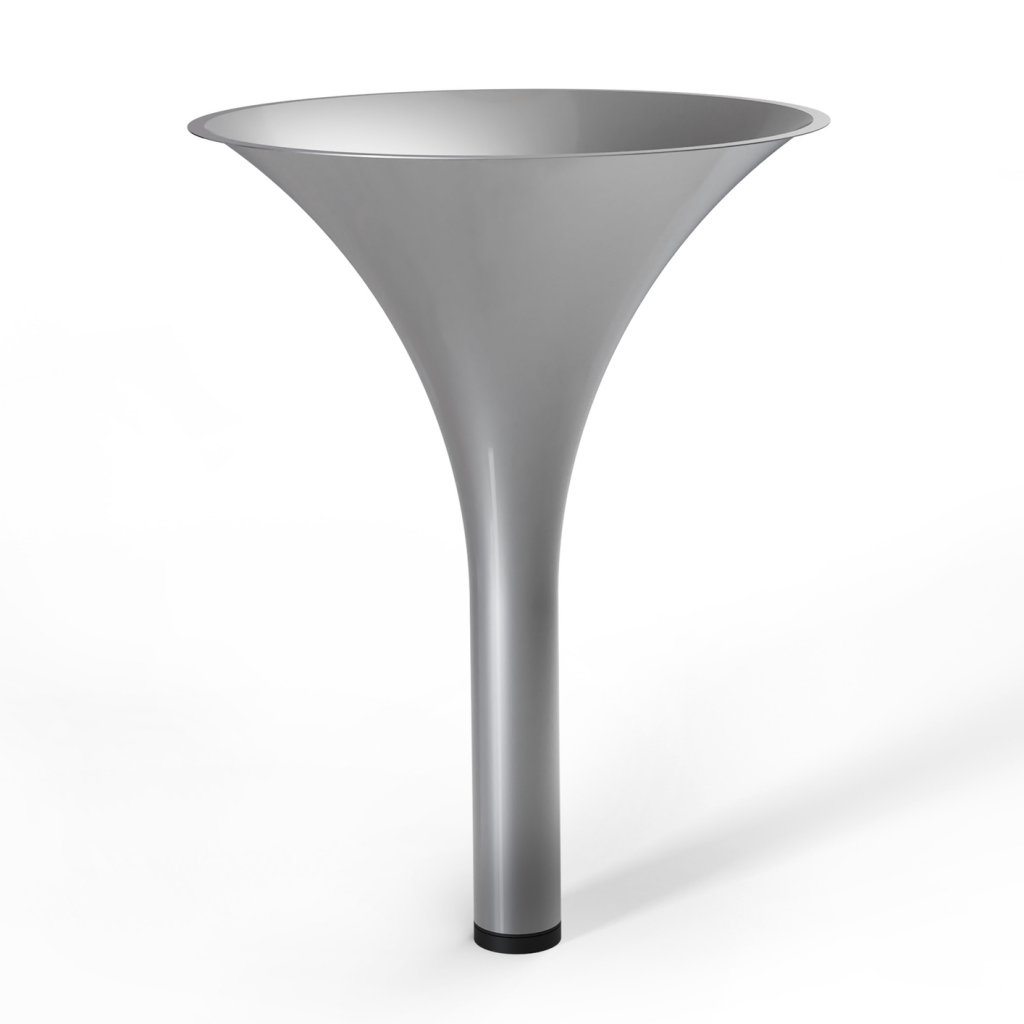 Pied de snack design de forme ronde- H. 870mm - finition gris inox