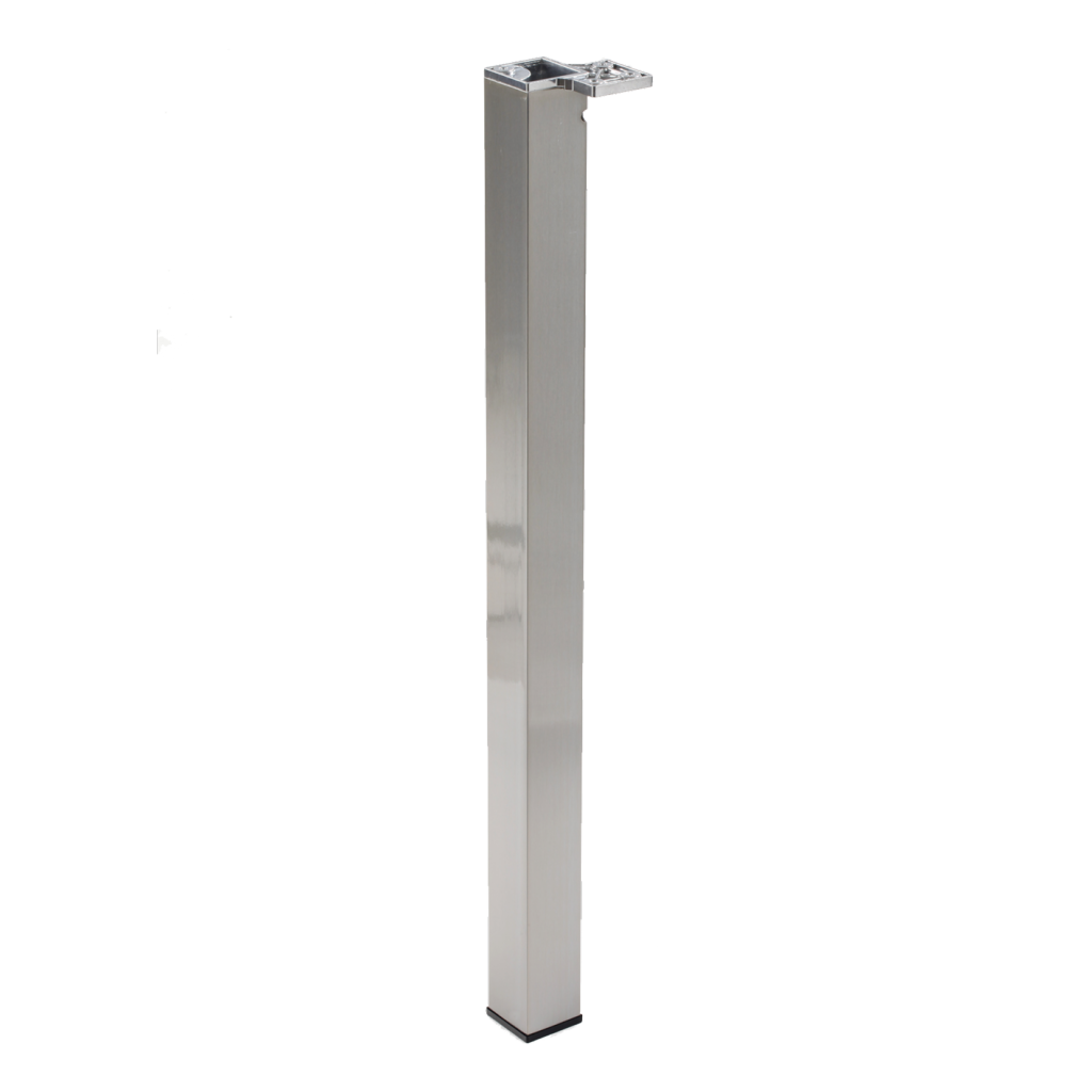 Pied de table et de snack carré en acier - 50 x 50mm - hauteur 930mm - finition inox brossé