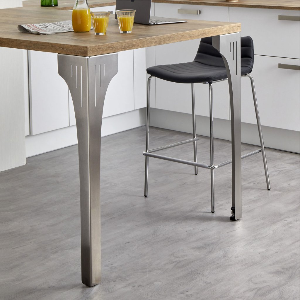 Pied de table STRONG Déco Inox brossé AISI 304 - H.870mm- Vendu par 2