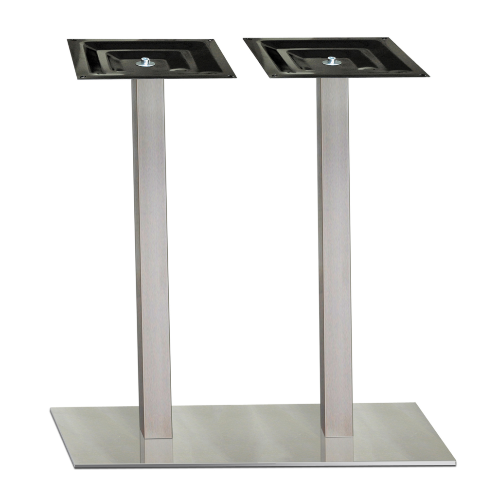 Pied double central carré inox brossé H.870mm MSA D70IB