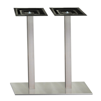 Pied double central carré inox brossé H.870mm MSA D70IB