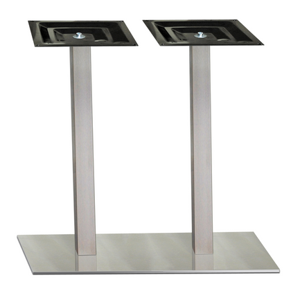 Pied double central carré inox brossé H.730mm MSA D60IB