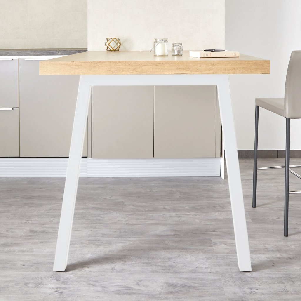 Pied NEVADA - largeur haute : 640mm - largeur basse : 835mm - hauteur 710mm - finition blanc mat (RAL9010)