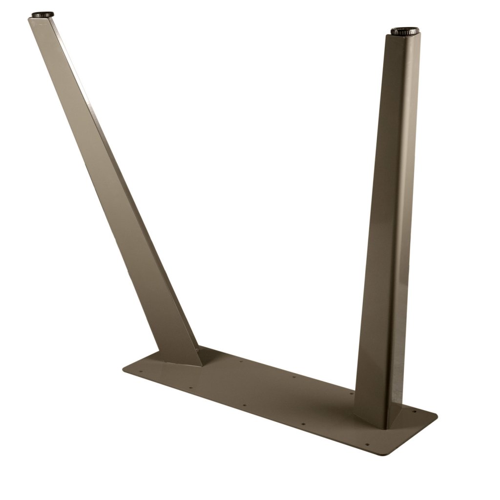 Pied pointe en acier - H. 715mm - finition taupe (RAL 7006)