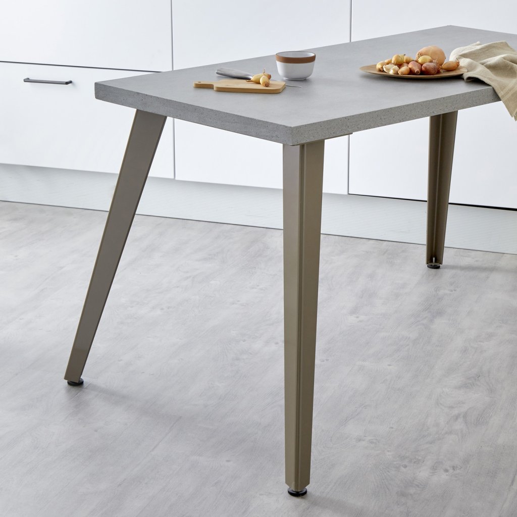 Pied pointe en acier - H. 715mm - finition taupe (RAL 7006)