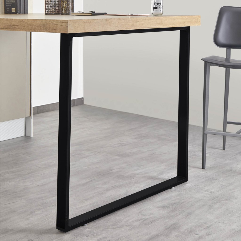 Pied rectangulaire en acier- Hauteur 890mm- Largeur 900mm- Finition noir mat