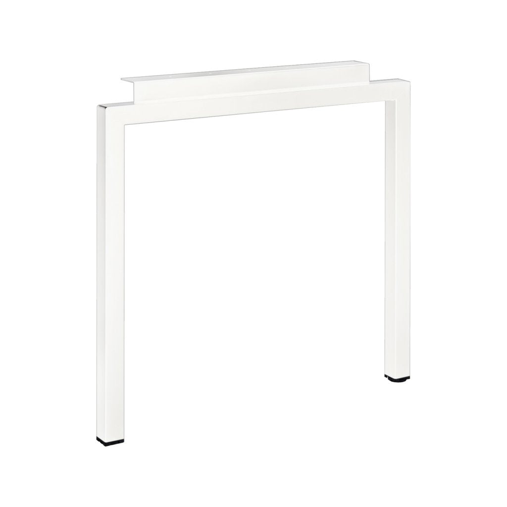 Pied snack aérien en acier - H. 710mm - profil carré 50 x 50 - finition blanc mat (RAL 9003)