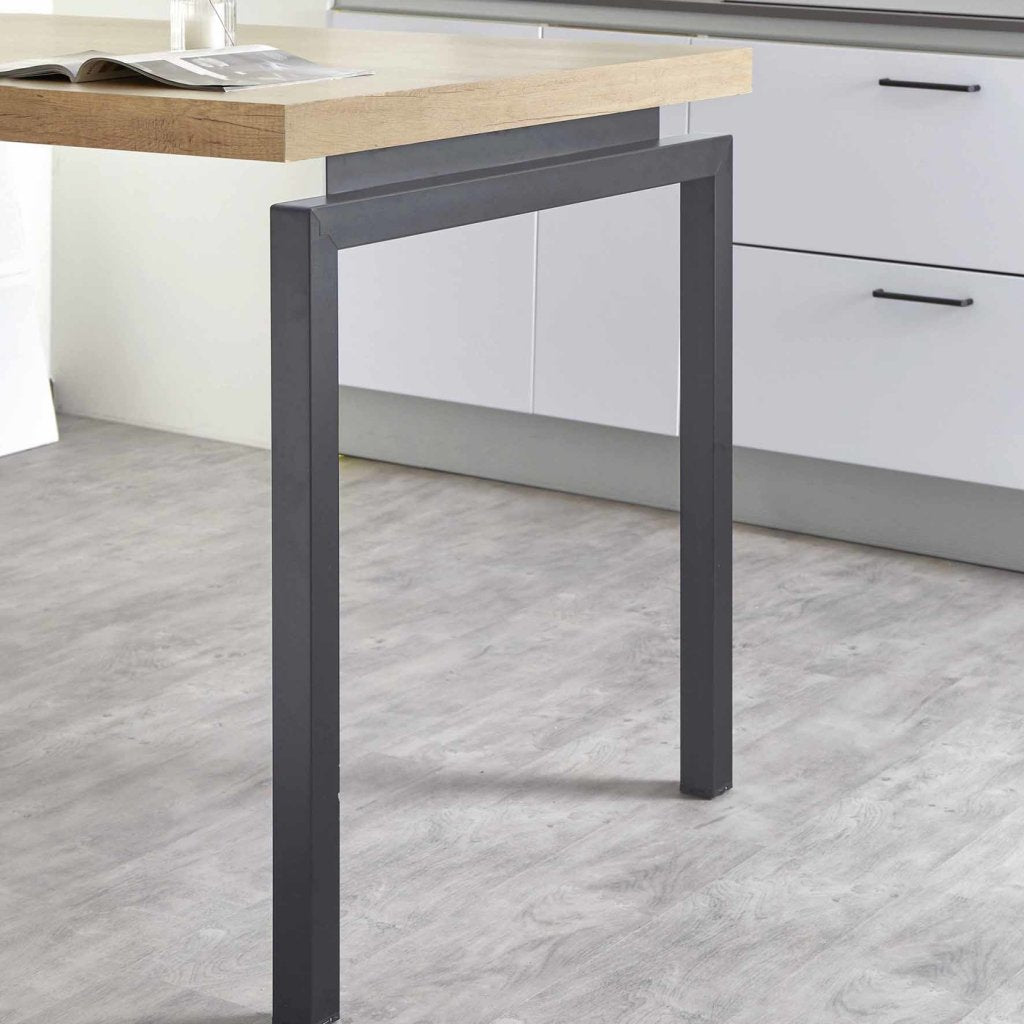 Pied snack aérien en acier - H. 900mm - profil carré 50 x 50 - finition gris anthracite (RAL 7016)