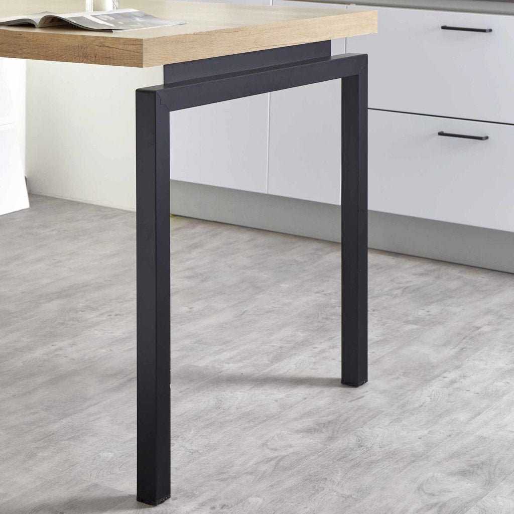 Pied snack aérien en acier - H. 900mm - profil carré 50 x 50 - finition noir mat (RAL 9005)