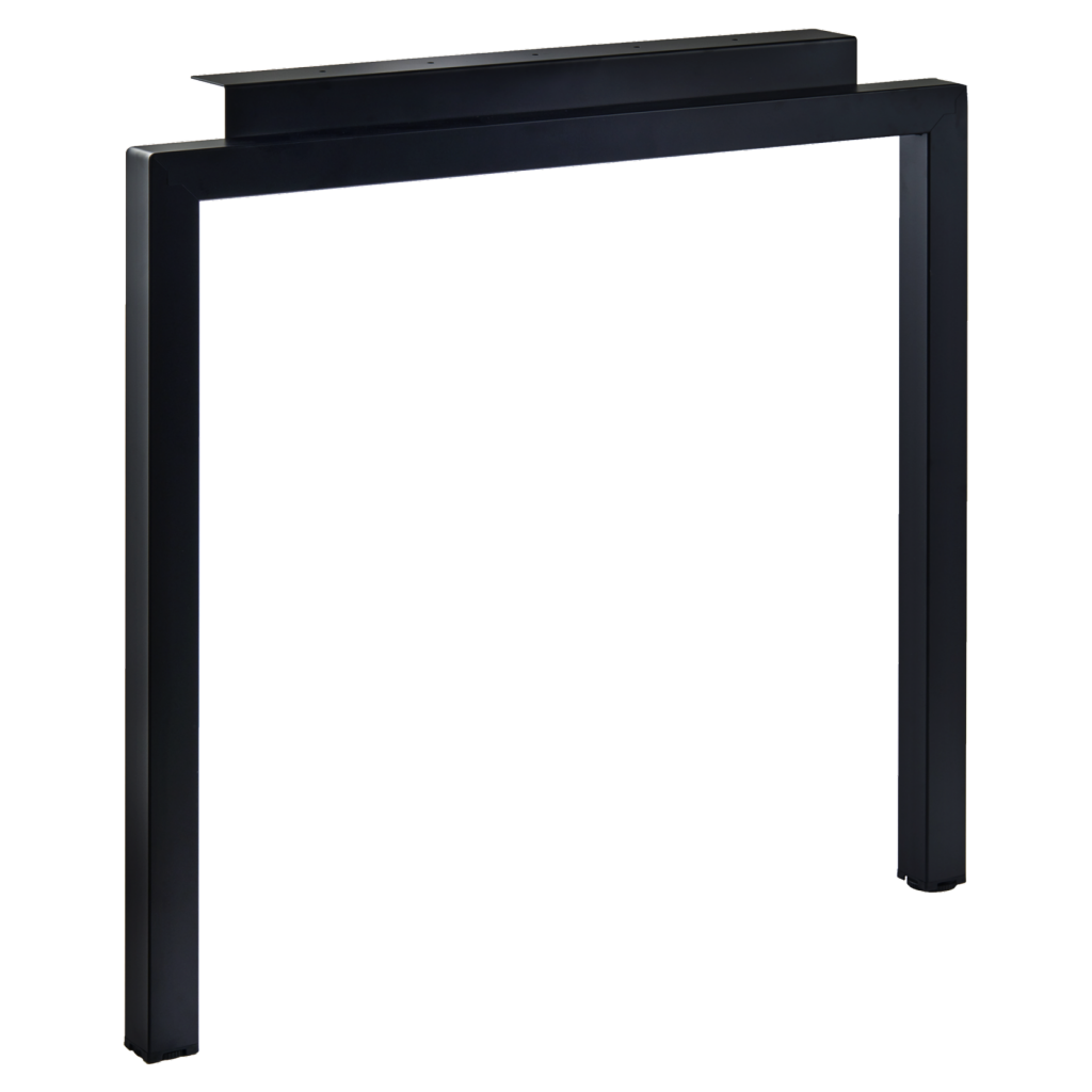 Pied snack aérien en acier - H. 900mm - profil carré 50 x 50 - finition noir mat (RAL 9005)