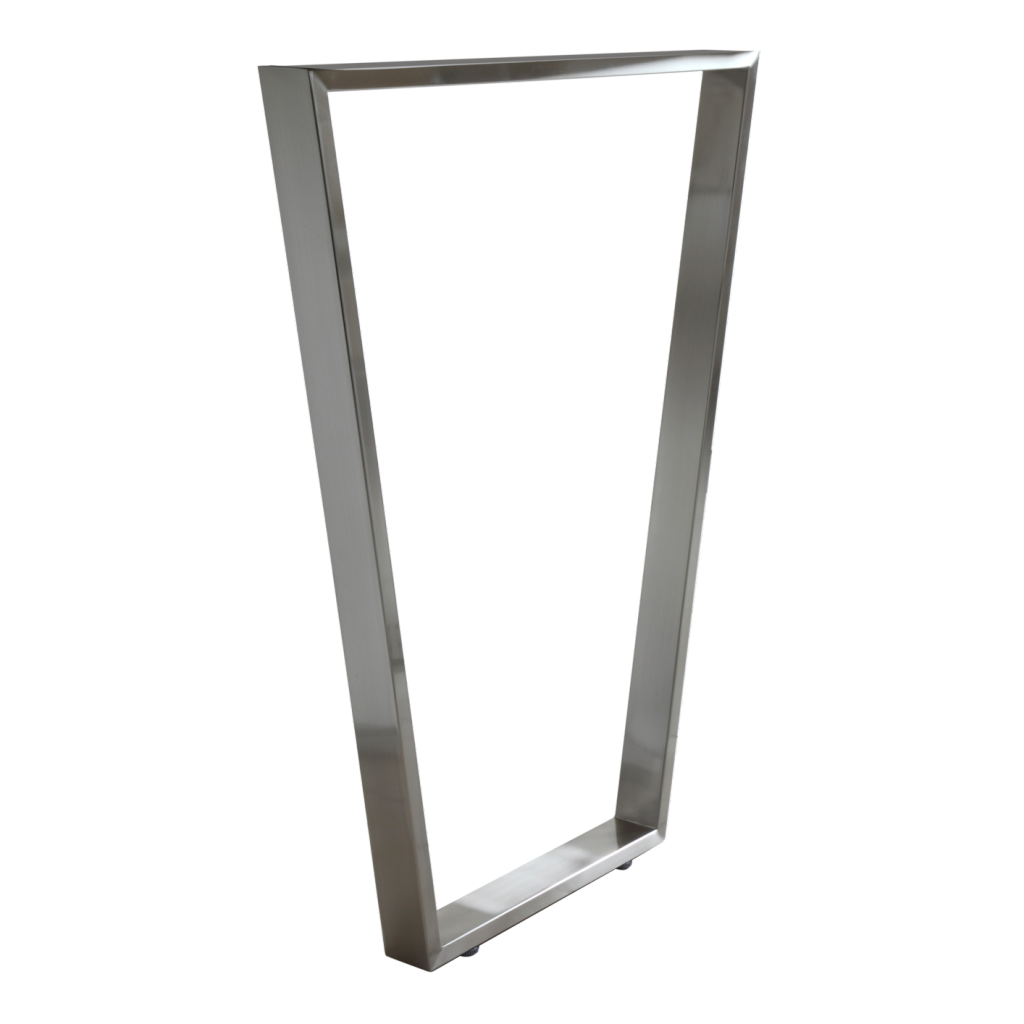 Pied trapèze H. 870 mm finition inox brossé