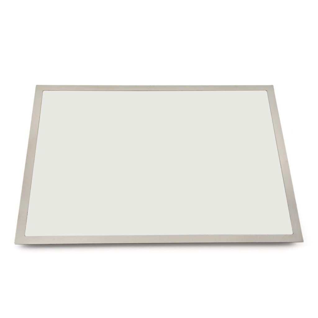 Planche à découper-Cadre inox ép.10mm-Plaque de DEKTON Blanc mat 472x372mm-A encastrer