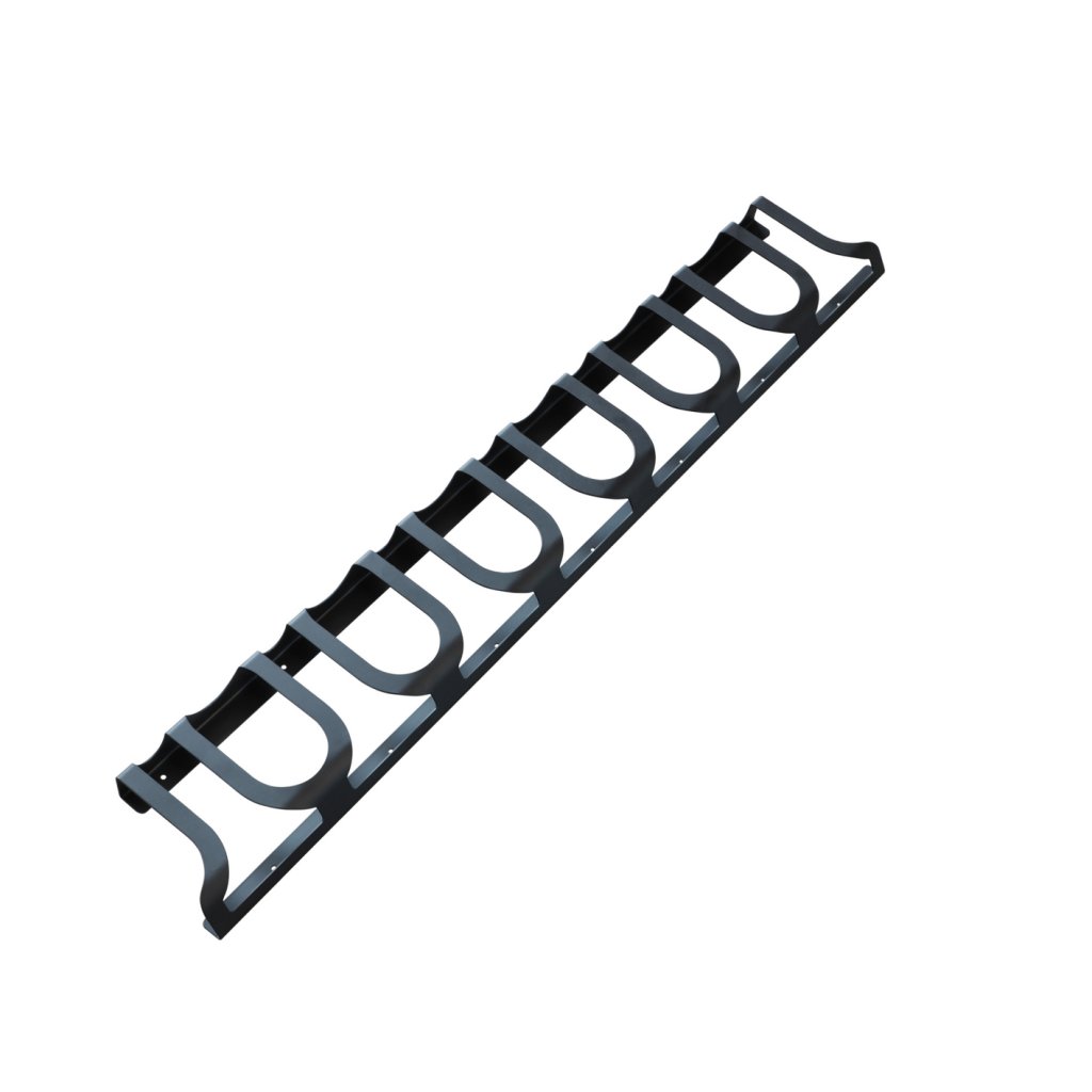 Porte-verre SLIDE- Finition noir mat- Capacité 7 gros verres-l.840mm