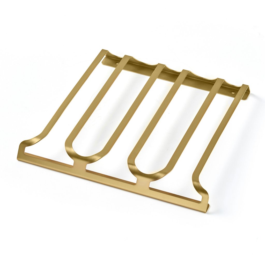 Porte-verres triple- l. 300 x P. 285 x H. 35mm - capacité : 9 verres - finition or mat