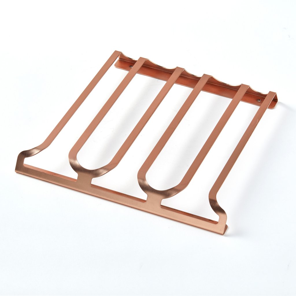 Porte-verres triple- l. 300 x P. 285 x H. 35mm - capacité : 9 verres - finition cuivre mat