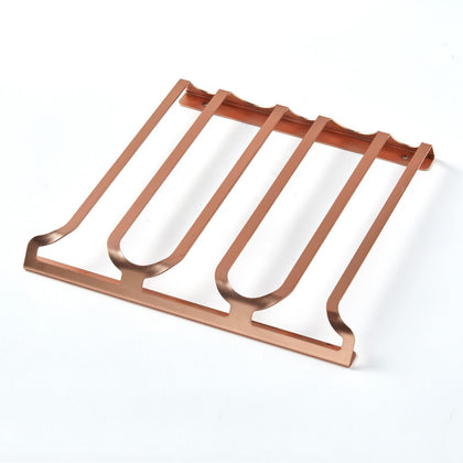 Porte-verres triple- l. 300 x P. 285 x H. 35mm - capacité : 9 verres - finition cuivre mat