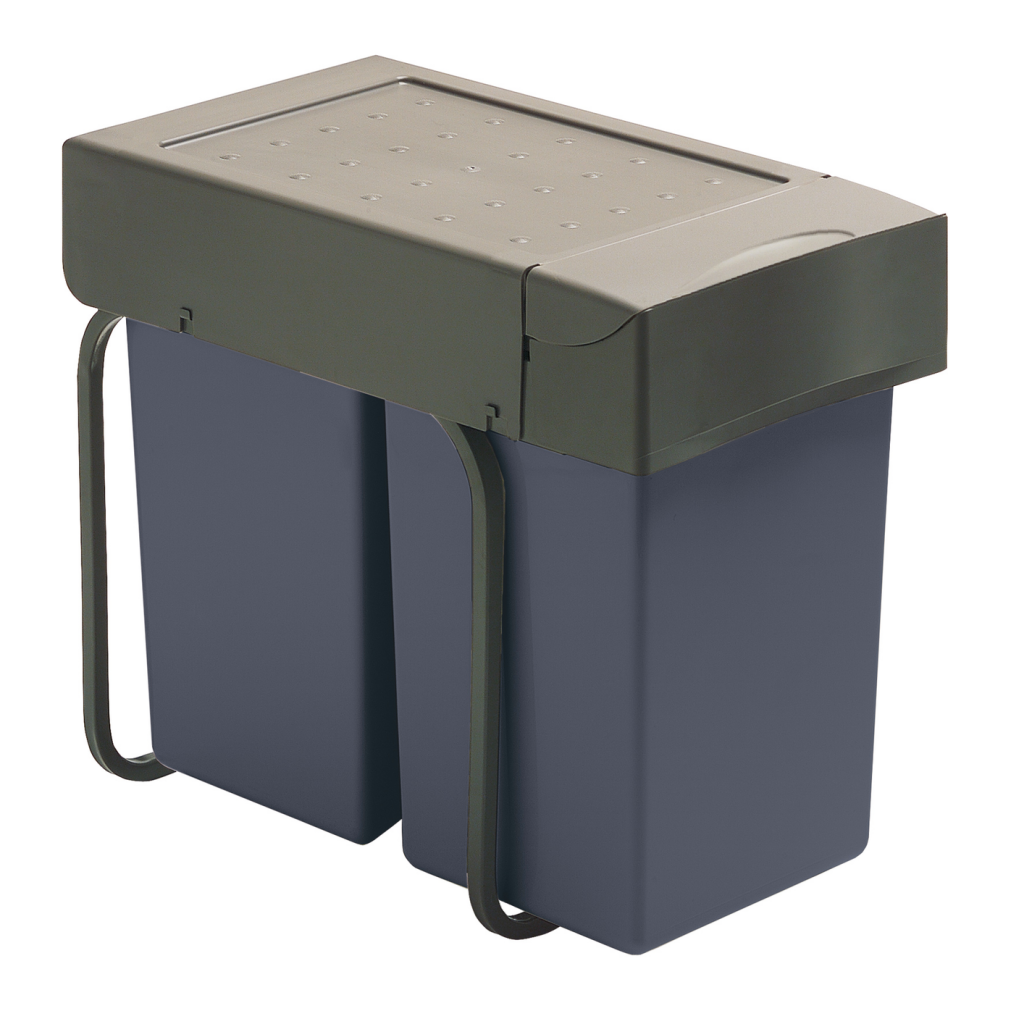 Poubelle MSA 227-GA 2 x 14 L anthracite et beige pour meuble de 300 mm