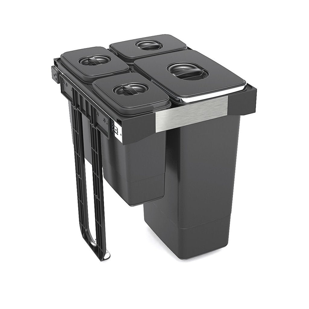 Poubelle sous-évier 4 bacs 47 L MSA gris orion pour meuble de 450 mm