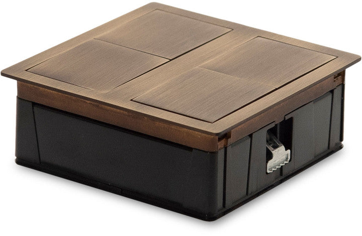 Prise carrée à encastrer TSUNO coloris Cuivre 2 prises