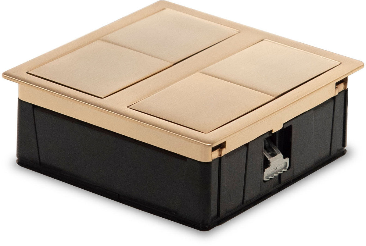 Prise carrée à encastrer TSUNO coloris Doré 2 prises