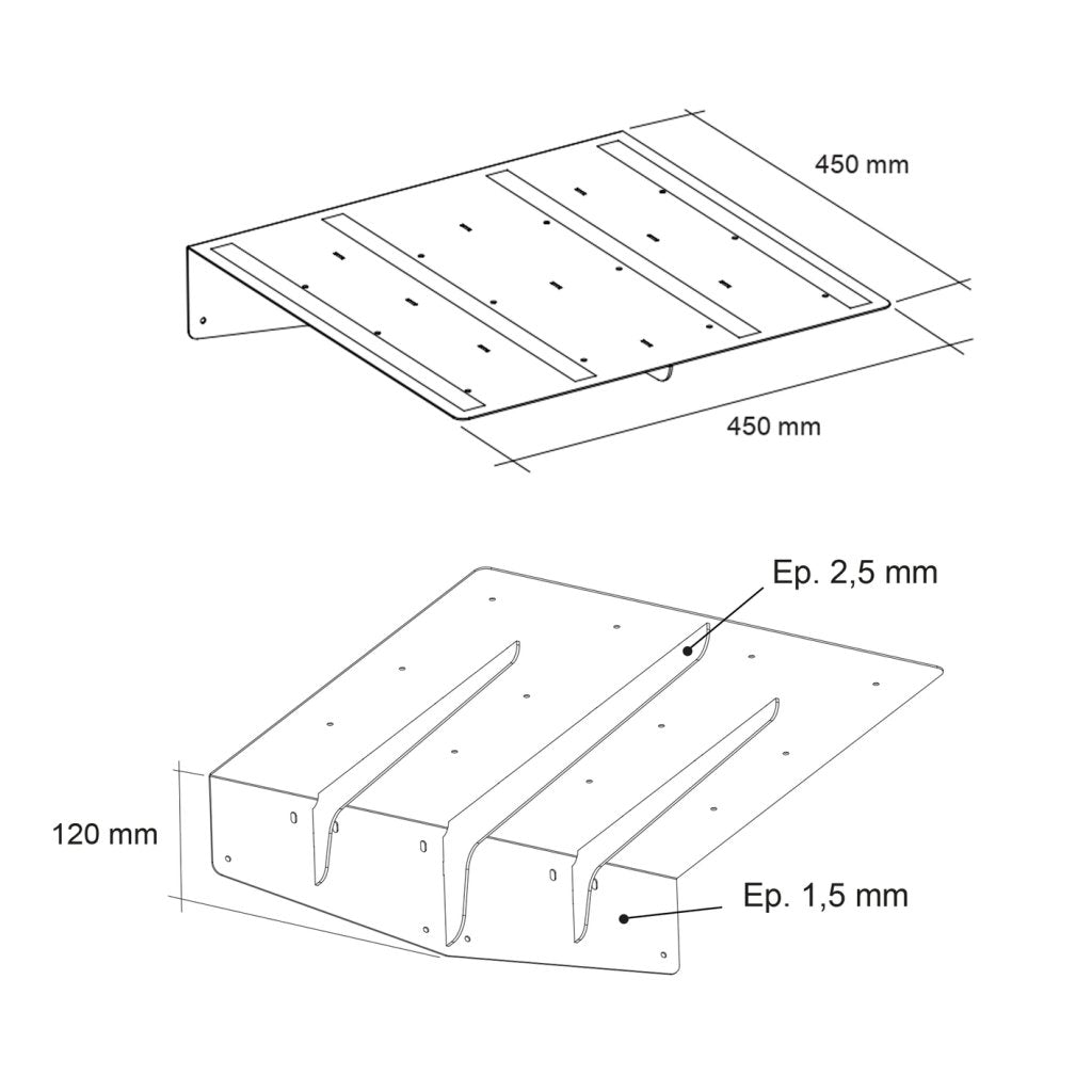 Prolongateur PLAK 450 x 450 mm blanc mat