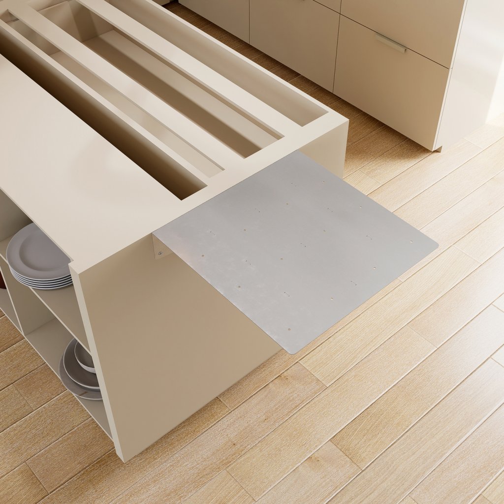 Prolongateur de plan de travail et snack 'PLAK' - 450X450mm - Finition inox brossé AISI 304