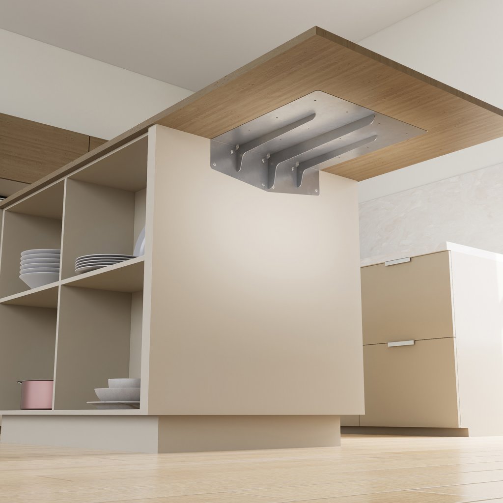 Prolongateur de plan de travail et snack 'PLAK' - 450X450mm - Finition inox brossé AISI 304