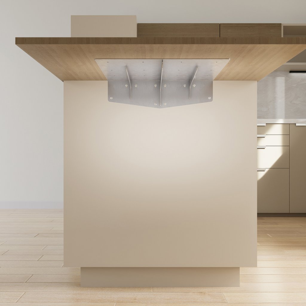 Prolongateur de plan de travail et snack 'PLAK' - 450X450mm - Finition inox brossé AISI 304