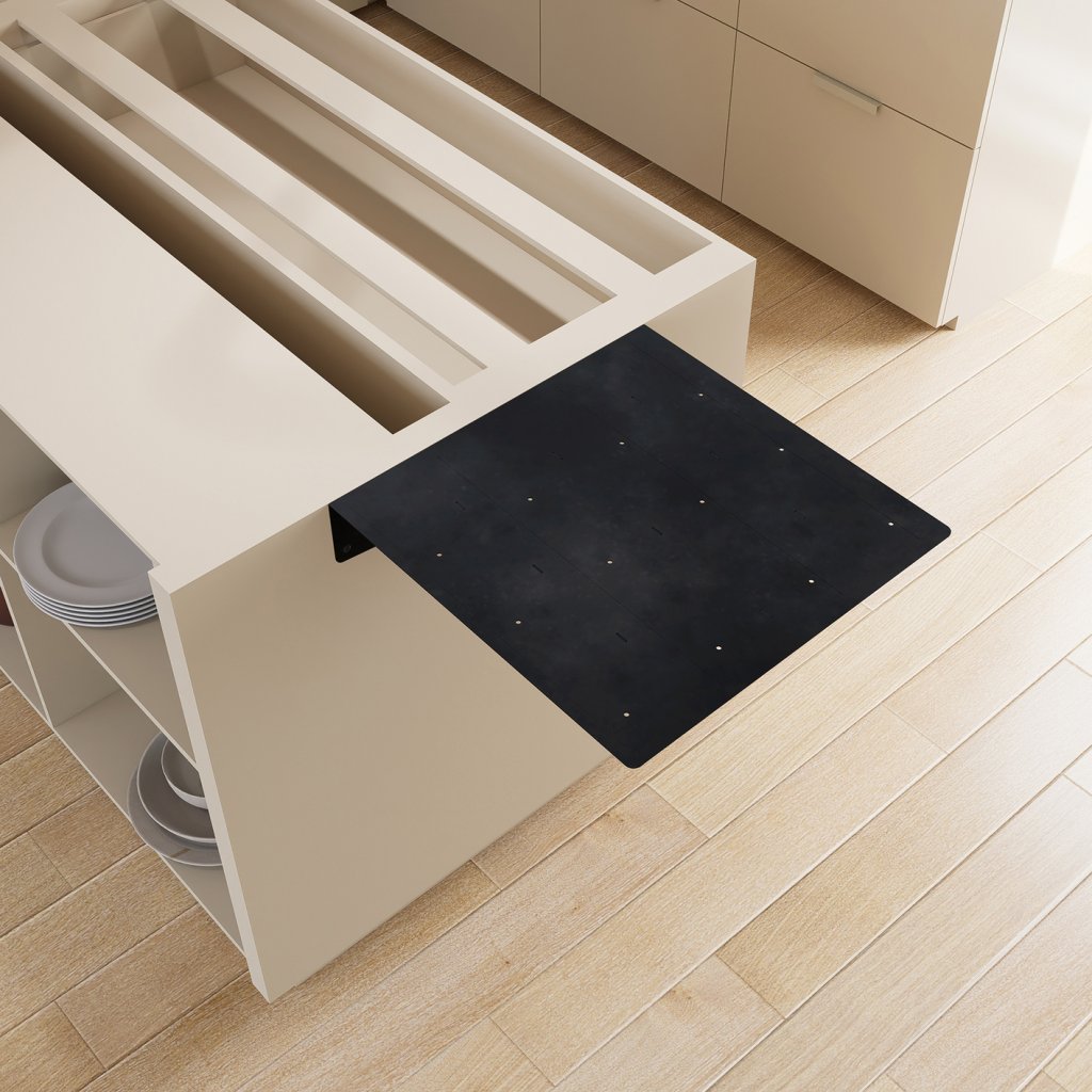 Prolongateur de plan de travail et snack 'PLAK' - 450x450mm - Finition noir mat